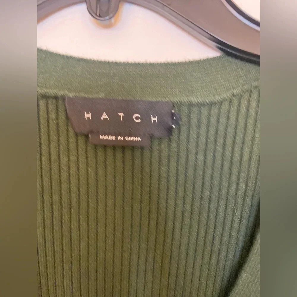 HATCH The Rib Knit Cardigan Olive Size 2 - Picture 10 of 10